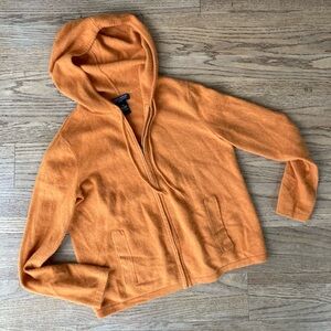 Cashmere  Daniel Bishop orange Hooded Cardigan